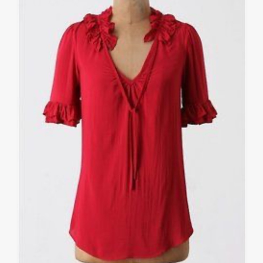 Anthropologie- Odille Ruffled Blouse